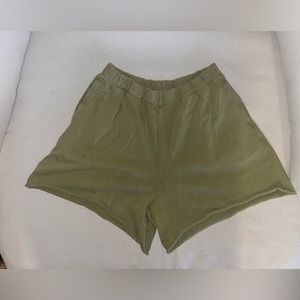 Aerie green sweat shorts size medium